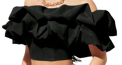 Off-Shoulder Ruffle Crop-Top