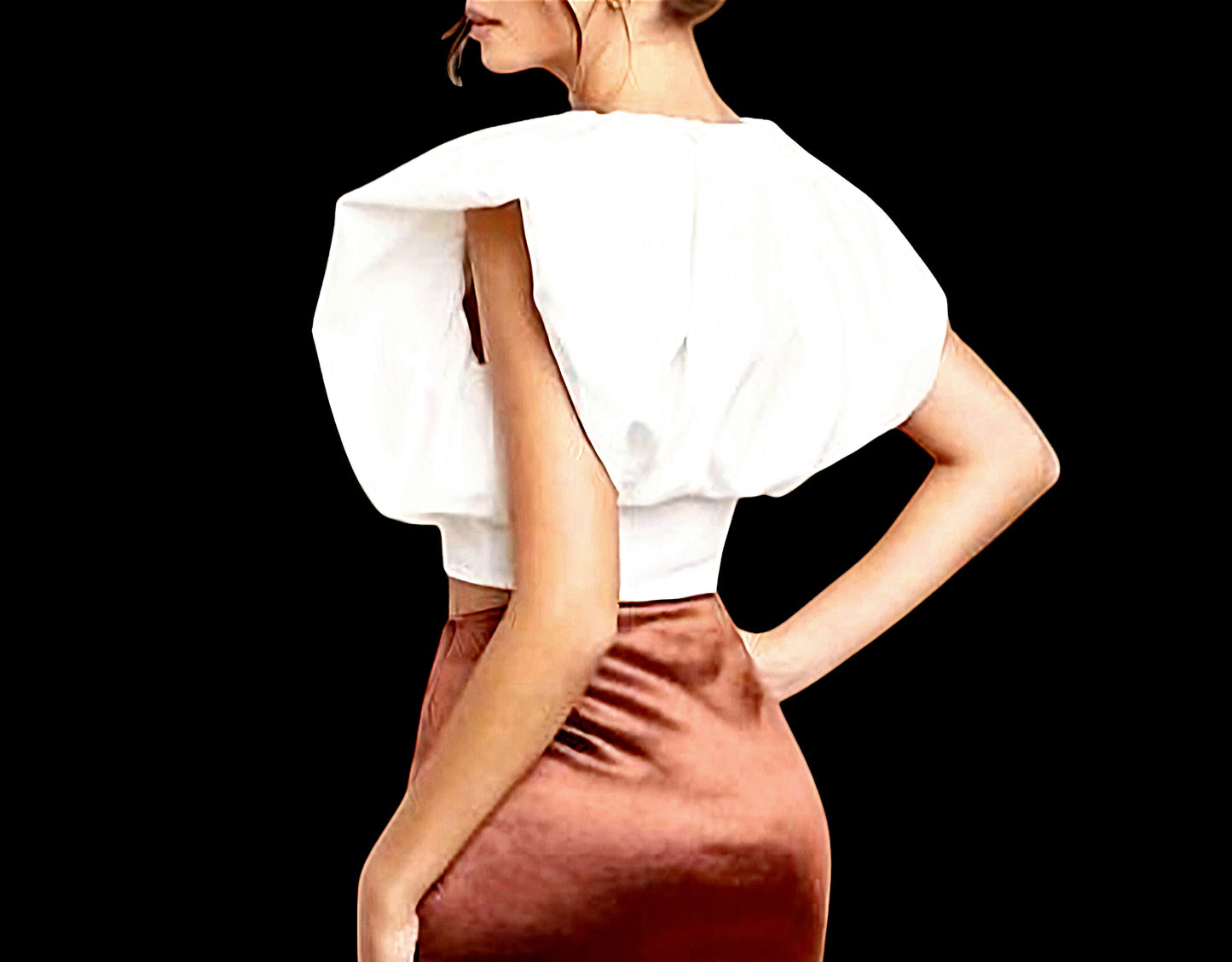 Elegant Batwing Sleeve Crop-Top