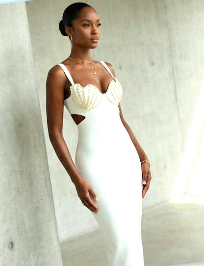 Midi-Slip Beads Dress