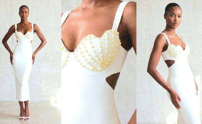 Midi-Slip Beads Dress