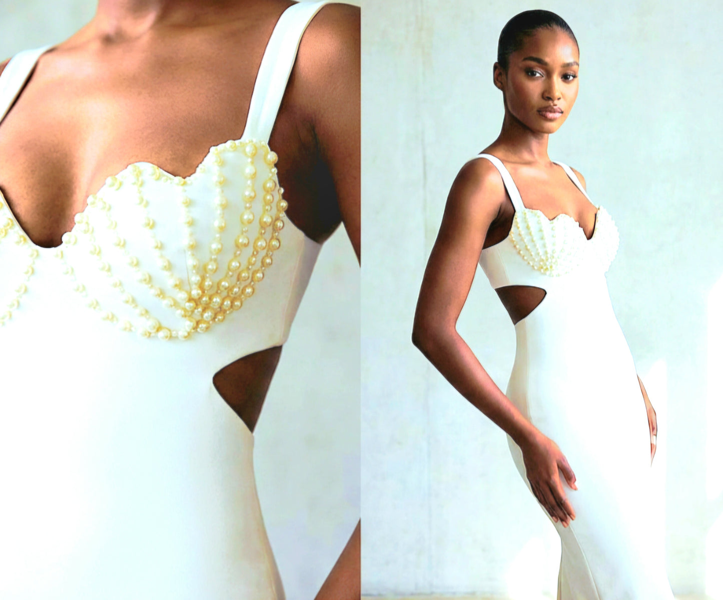 Midi-Slip Beads Dress