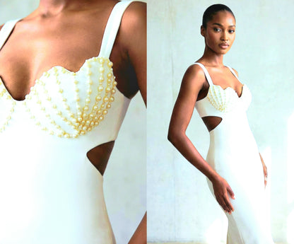 Midi-Slip Beads Dress