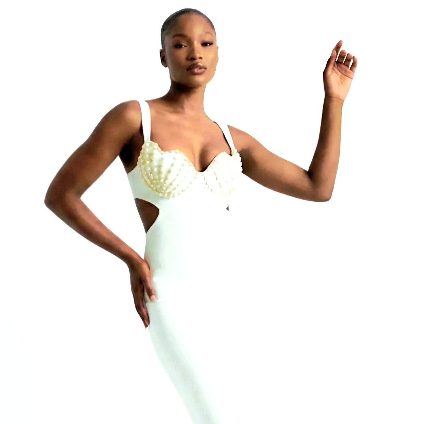 Midi-Slip Beads Dress