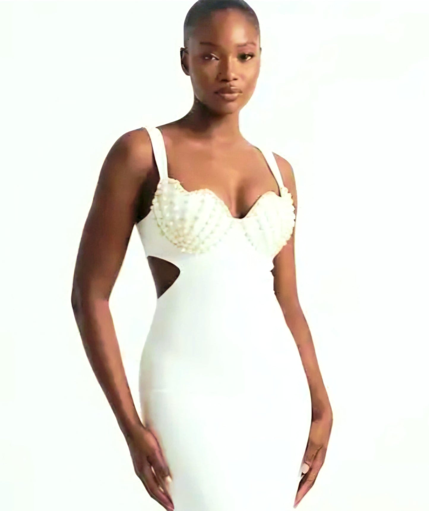 Midi-Slip Beads Dress