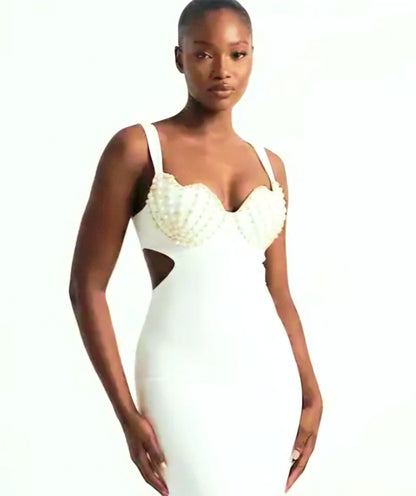 Midi-Slip Beads Dress