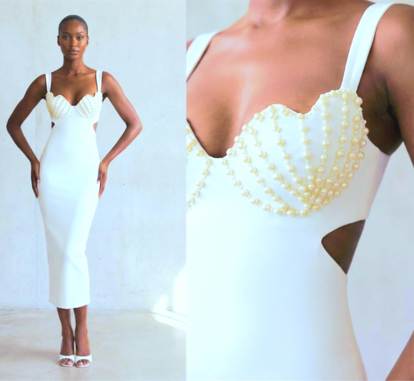 Midi-Slip Beads Dress