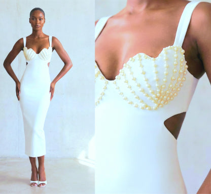 Midi-Slip Beads Dress