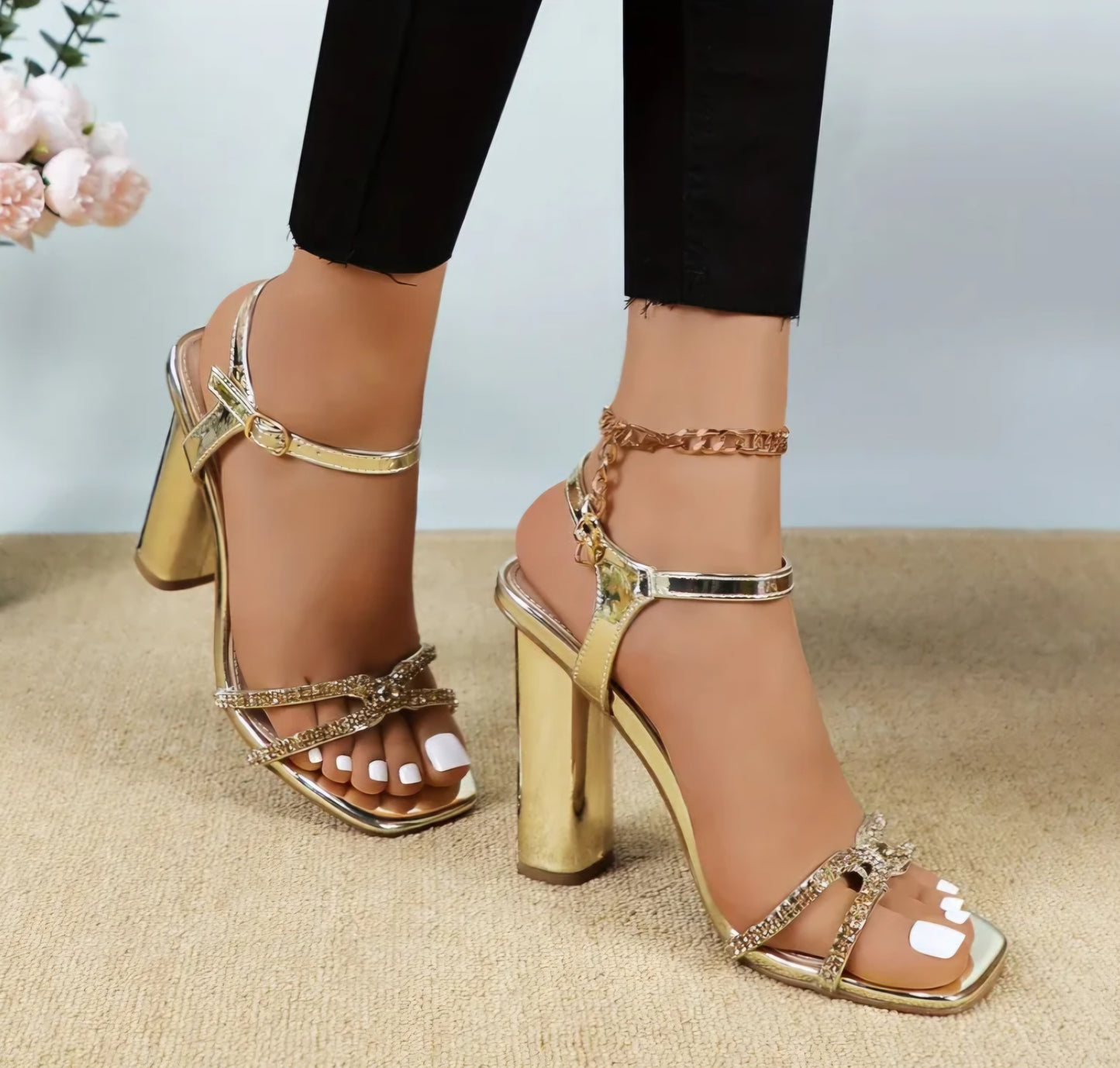 Ankle Strap Dressy High Heel Sandals