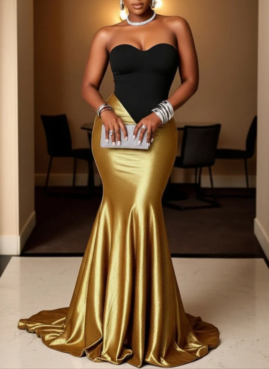 Luxury Strapless Mermaid Gown