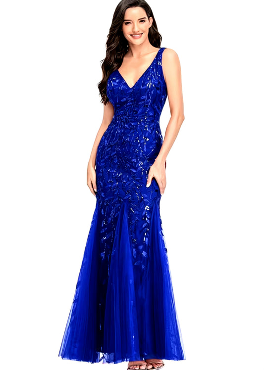Elegant Embroidered Body-Hugging Mermaid Dress