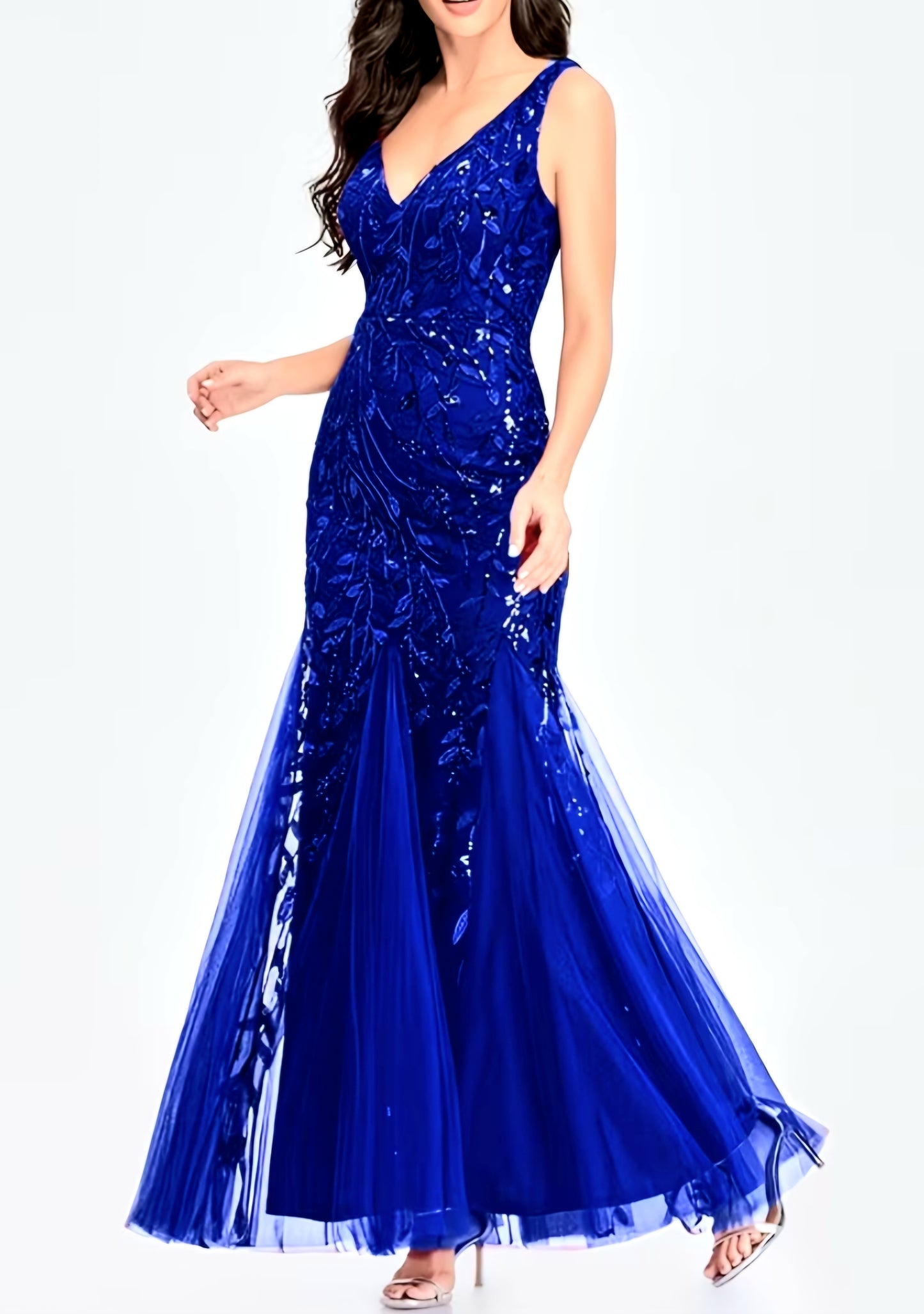 Elegant Embroidered Body-Hugging Mermaid Dress