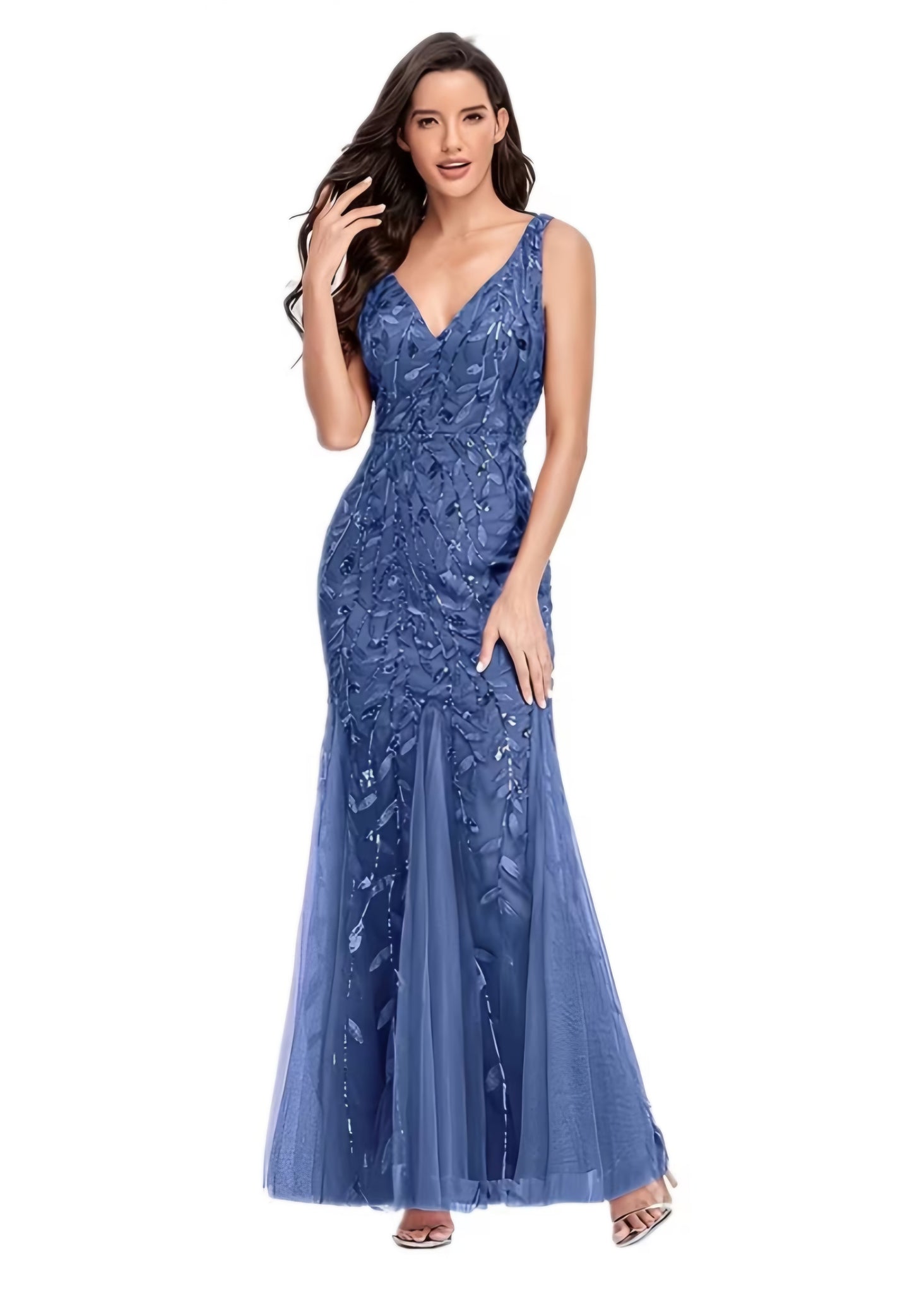 Elegant Embroidered Body-Hugging Mermaid Dress