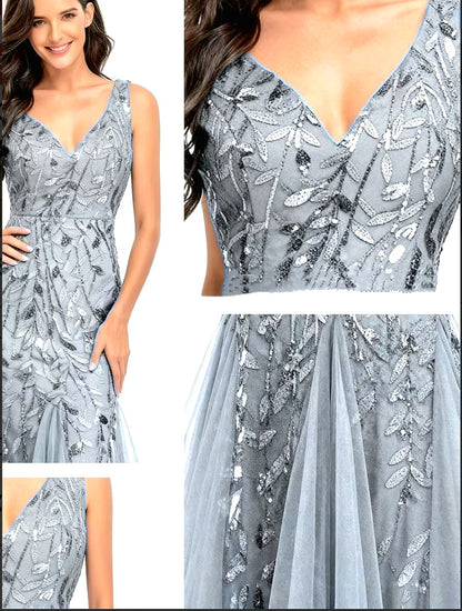 Elegant Embroidered Body-Hugging Mermaid Dress