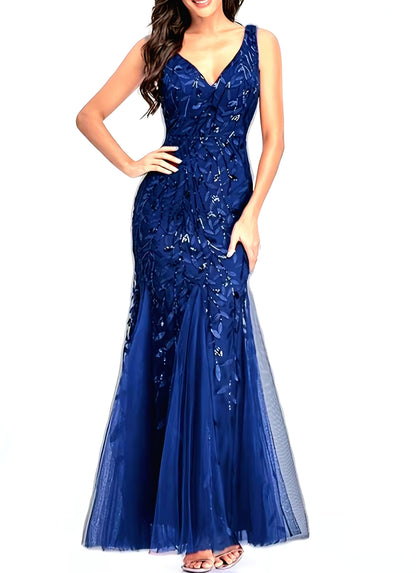 Elegant Embroidered Body-Hugging Mermaid Dress