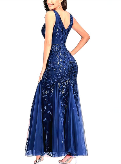 Elegant Embroidered Body-Hugging Mermaid Dress