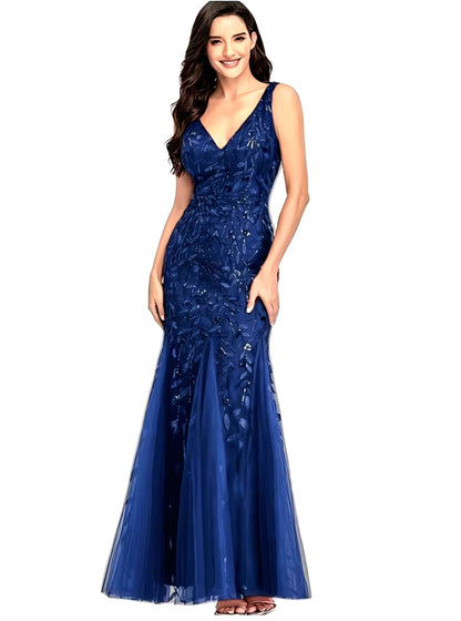 Elegant Embroidered Body-Hugging Mermaid Dress