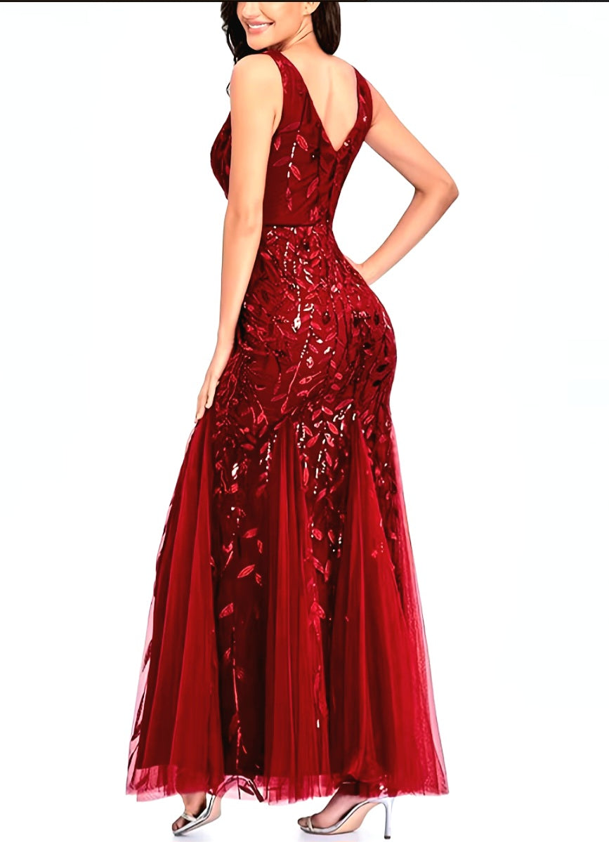 Elegant Embroidered Body-Hugging Mermaid Dress