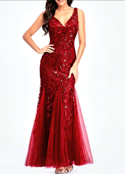 Elegant Embroidered Body-Hugging Mermaid Dress