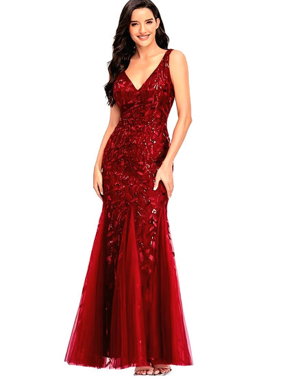 Elegant Embroidered Body-Hugging Mermaid Dress