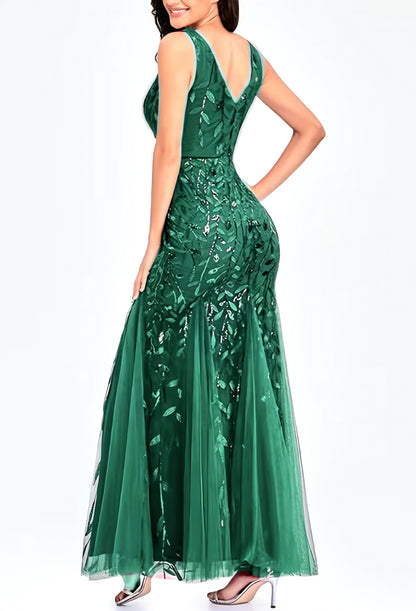 Elegant Embroidered Body-Hugging Mermaid Dress