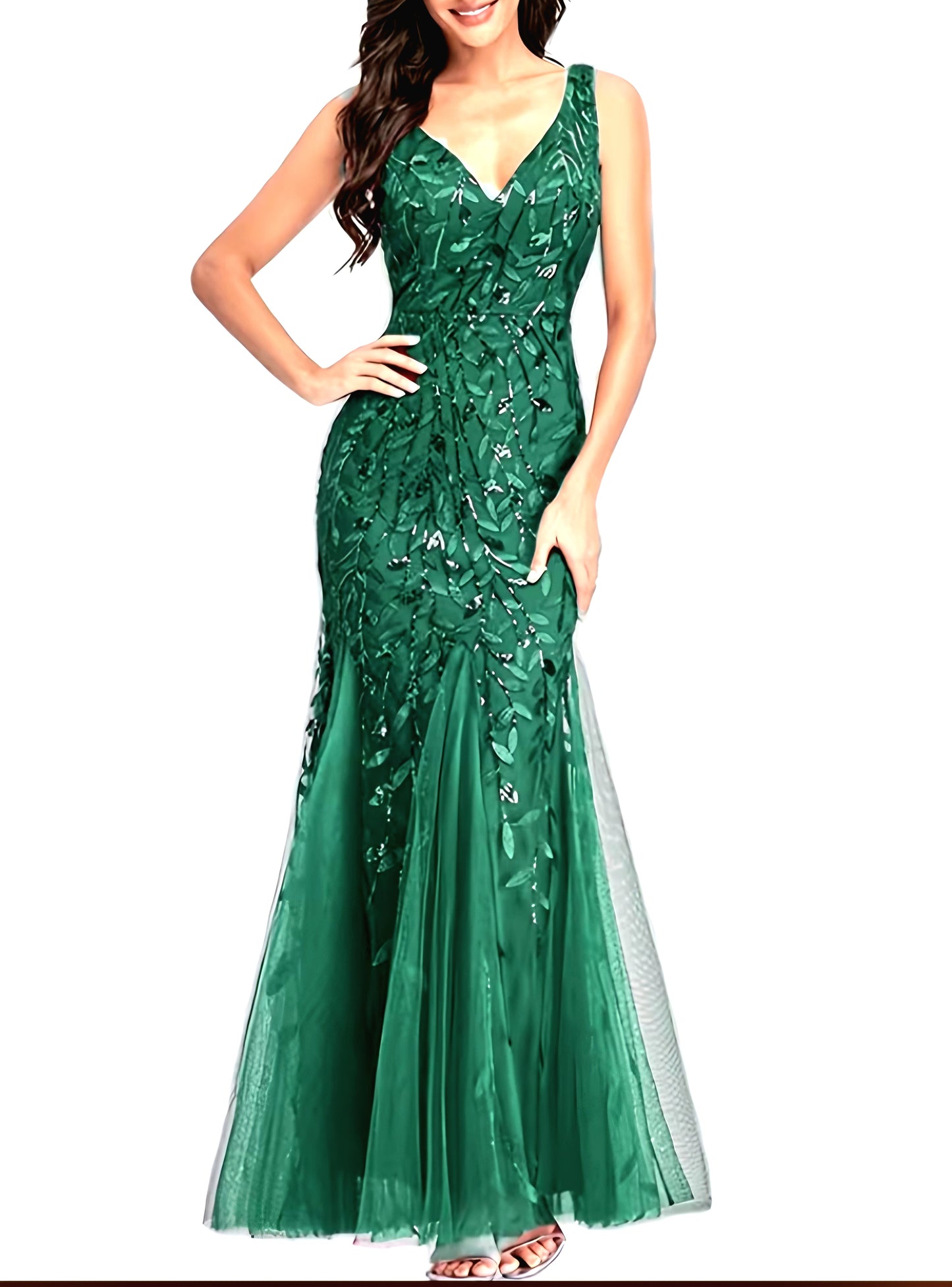 Elegant Embroidered Body-Hugging Mermaid Dress