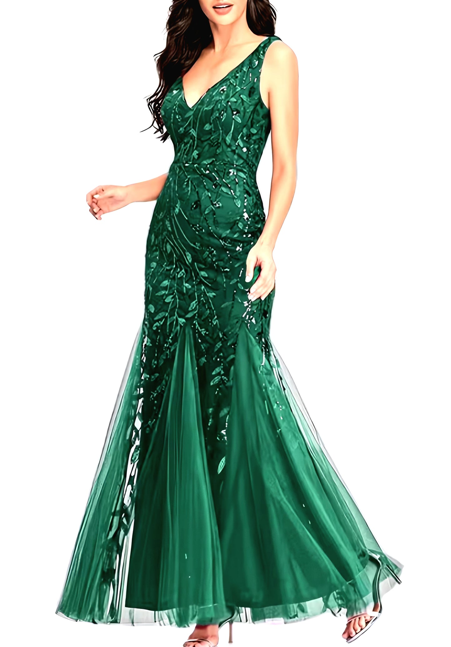 Elegant Embroidered Body-Hugging Mermaid Dress