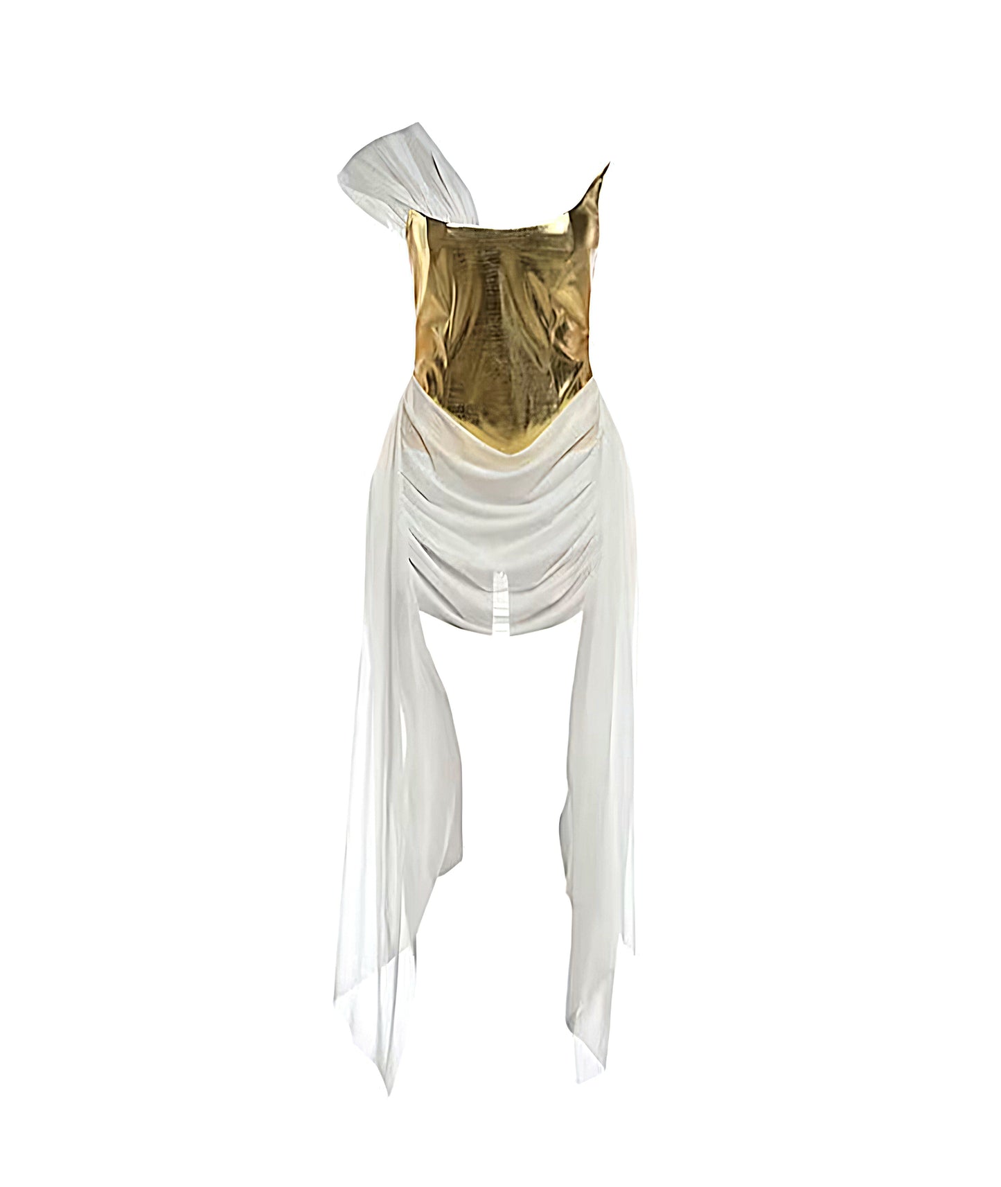 Sexy Golden Shiny Cross-Border Mesh Dress