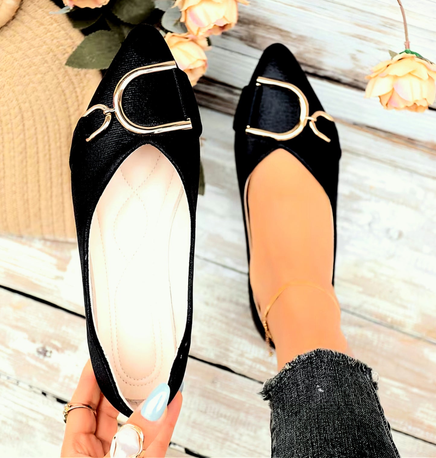 Slip-On Pointed-Toe Ballet Flats