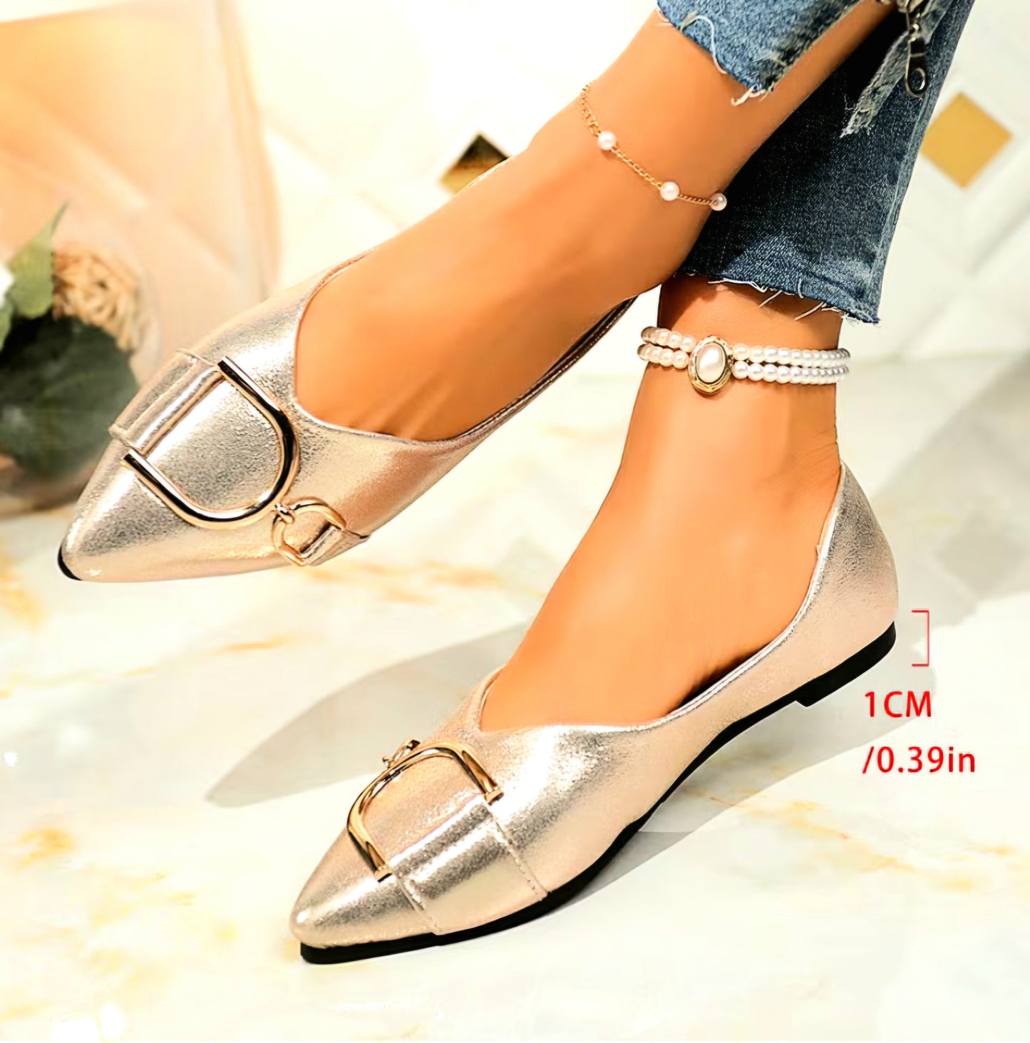 Slip-On Pointed-Toe Ballet Flats