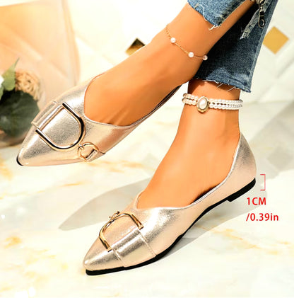 Slip-On Pointed-Toe Ballet Flats