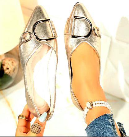 Slip-On Pointed-Toe Ballet Flats