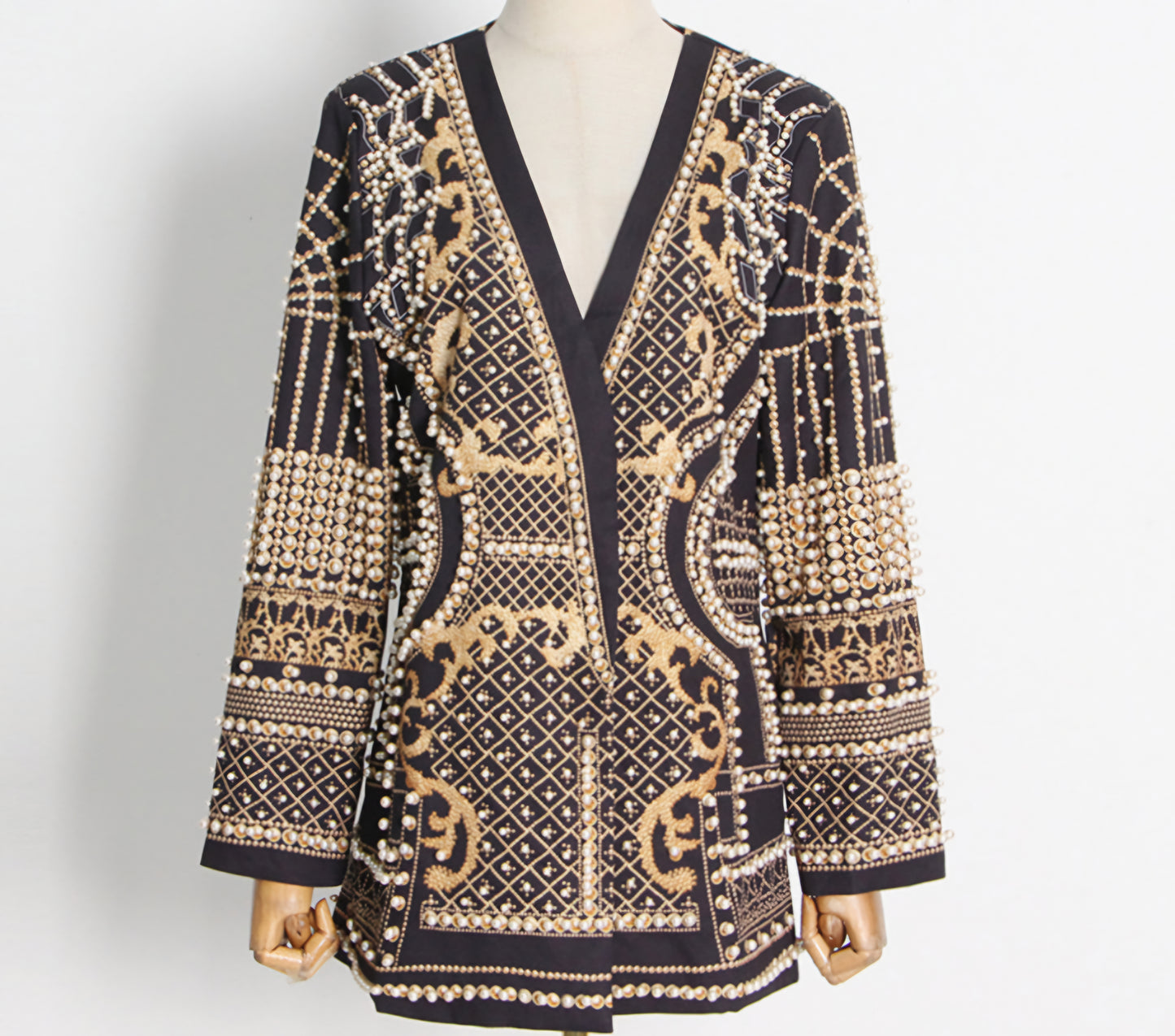 Pearl Beaded Jacket Coat