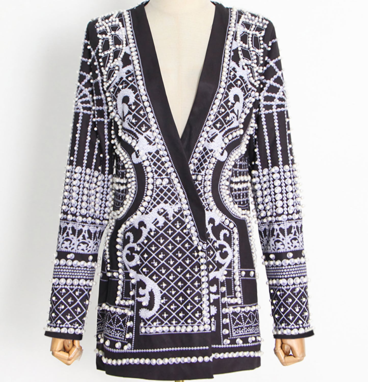 Pearl Beaded Jacket Coat