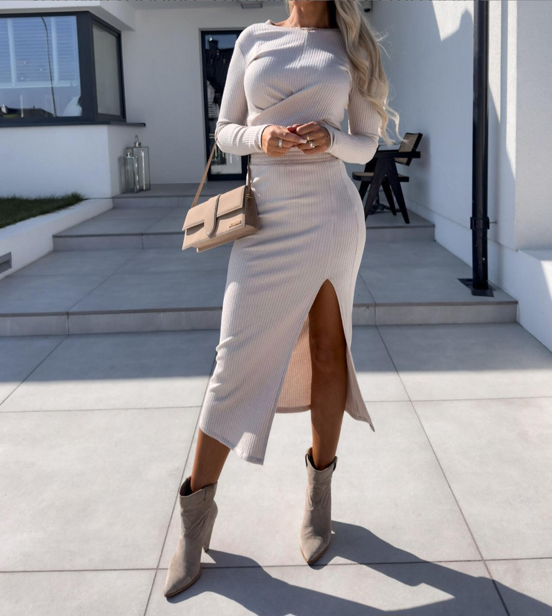 Knitted Split Two-Piece Set