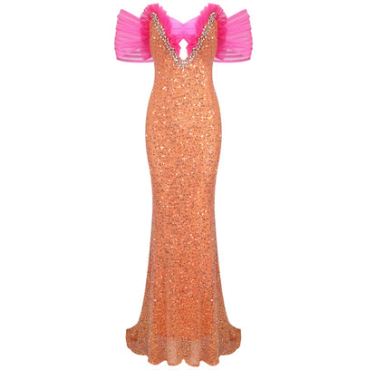 Off-Shoulder Slim Gown