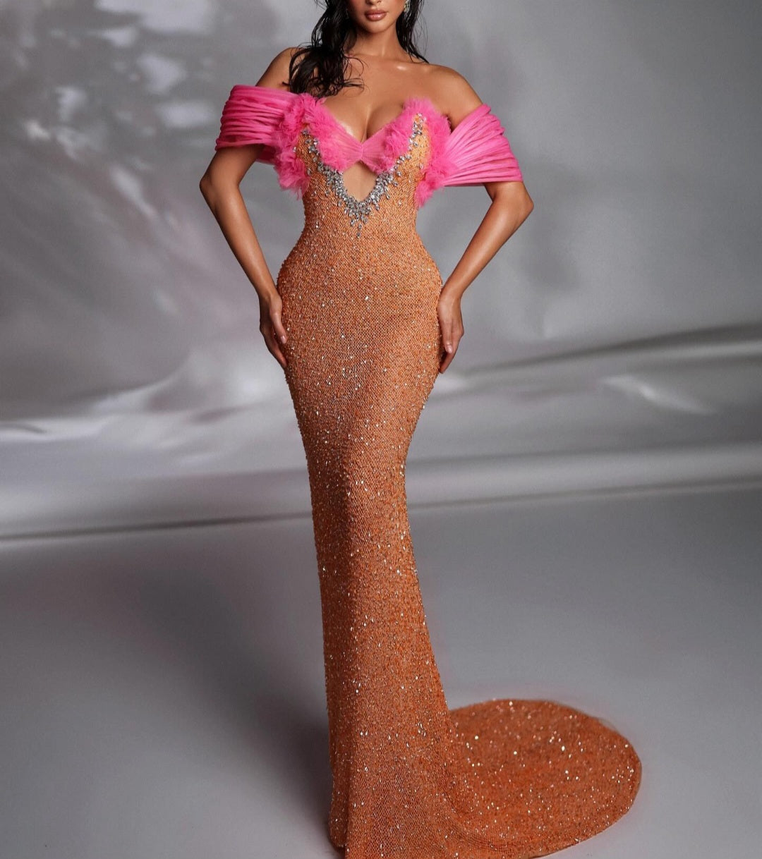 Off-Shoulder Slim Gown