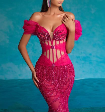 Fishtail Fuschia Gown