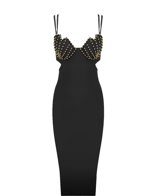 Beads Design Midi Slip Dress