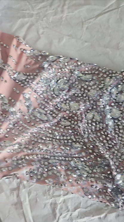 Rhinestone Fishtail Gown