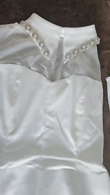 Satin Dress With Glove